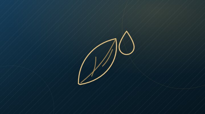 Ilustração: folha e gota de óleo essencial.